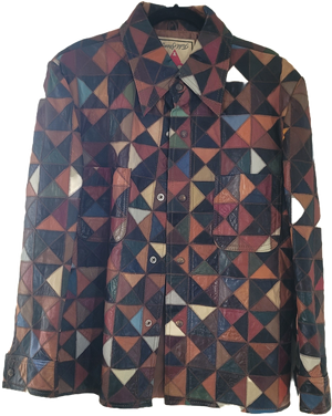 Triangle Leather Patchwork Jacket