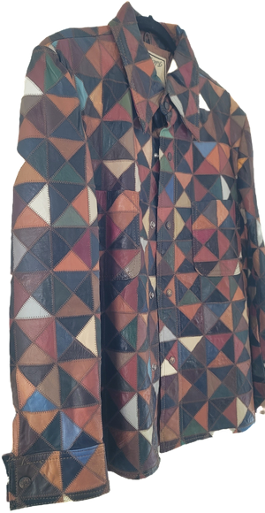 Triangle Leather Patchwork Jacket