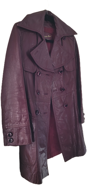 70's Burgundy Leather Jacket