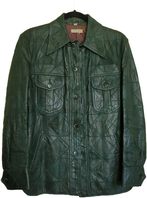 Green Leather Patchwork Jacket